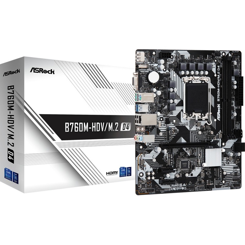 Asrock B760M-HDV M.2 D4 Intel B760 LGA 1700 micro ATX