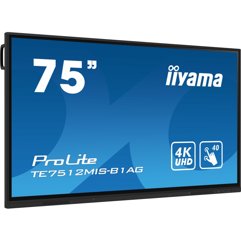 iiyama PROLITE Pannello piatto per segnaletica digitale 190,5 cm (75") Wi-Fi 400 cd m² 4K Ultra HD Nero Touch screen Processore