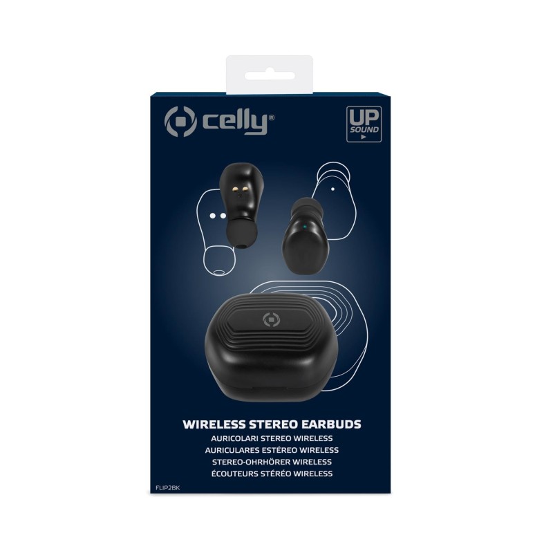 Celly FLIP2 Auricolare True Wireless Stereo (TWS) In-ear Musica e Chiamate USB tipo-C Bluetooth Nero