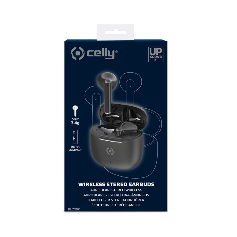 Celly BUZ2 Auricolare True Wireless Stereo (TWS) In-ear Musica e Chiamate USB tipo-C Bluetooth Nero