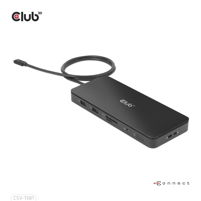 CLUB3D CSV-1581 replicatore di porte e docking station per laptop Thunderbolt 4 Nero