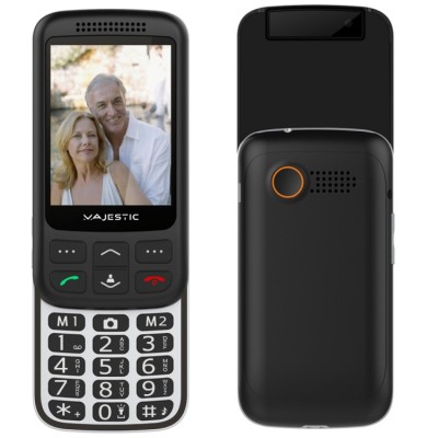 New Majestic 300087_BK cellulare 7,11 cm (2.8") 123 g Nero, Argento Telefono per anziani