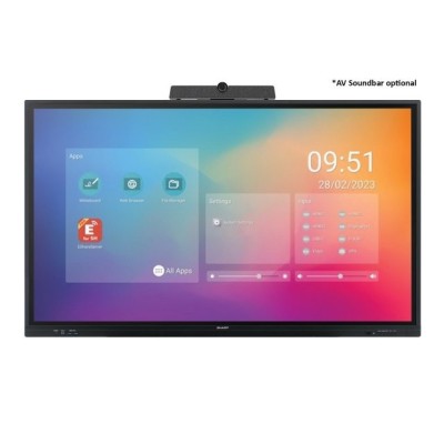 Sharp PN-LC752 Pannello piatto per segnaletica digitale 190,5 cm (75") LCD Wi-Fi 450 cd m² 4K Ultra HD Nero Touch screen