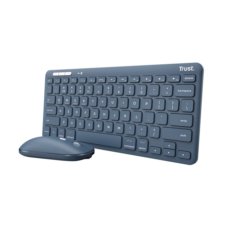 Trust Lyra tastiera Mouse incluso RF senza fili + Bluetooth QWERTY Italiano Blu