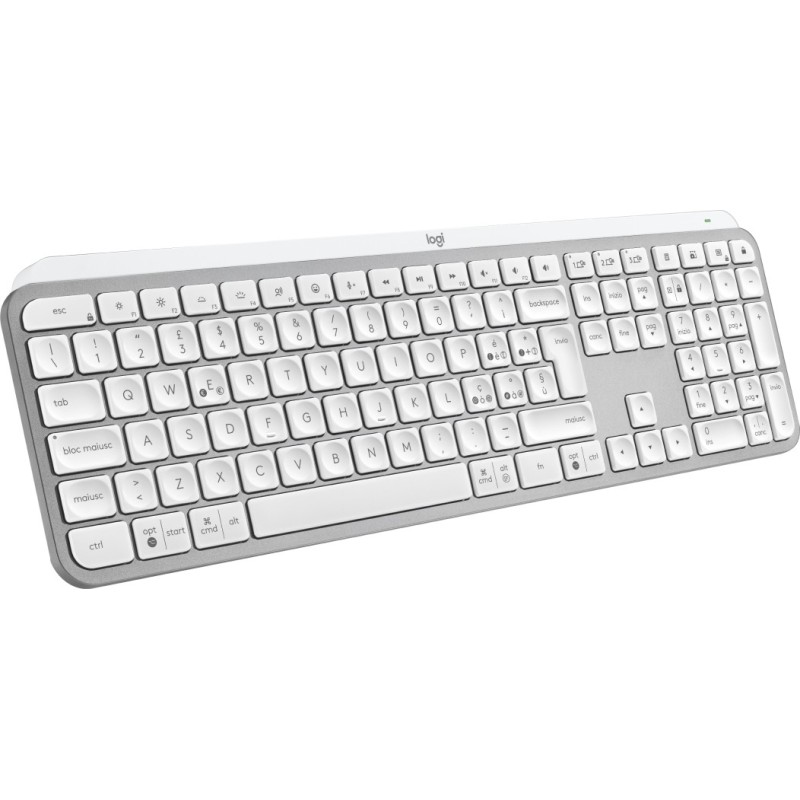 Logitech MX Keys S tastiera RF senza fili + Bluetooth QWERTY Italiano Alluminio, Bianco