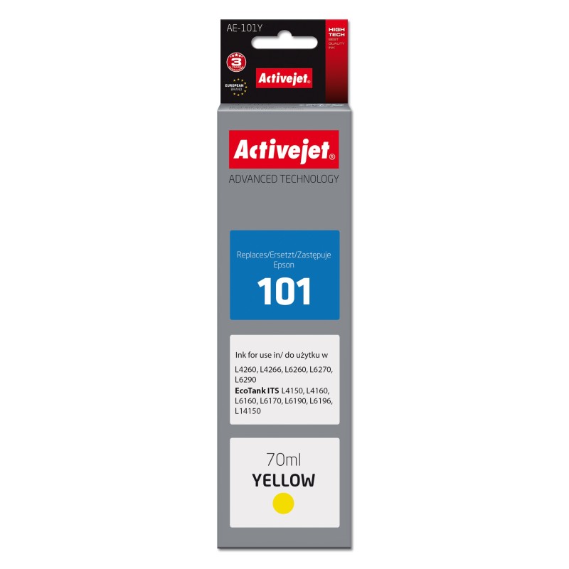 Activejet Epson 101 AE-101Y cartuccia d'inchiostro 1 pz Compatibile Giallo