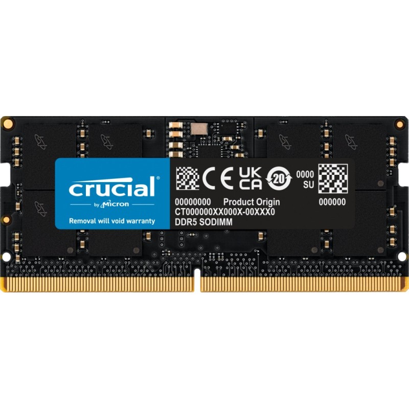 Crucial SORAM D5 5600 24GB CL46 - 24 GB memoria 1 x 24 GB DDR5 5600 MHz Data Integrity Check (verifica integrità dati)