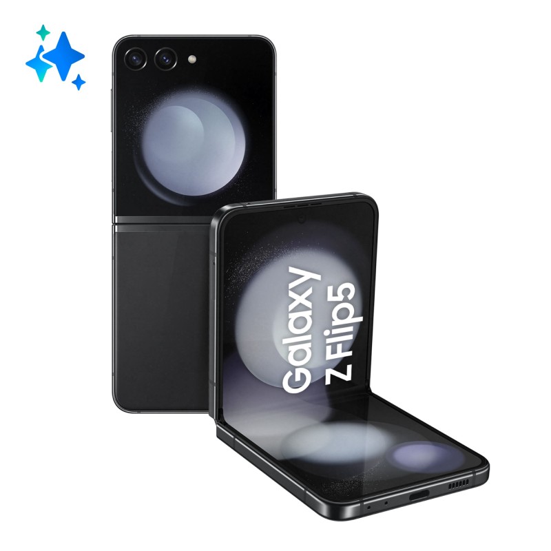 Samsung Galaxy Z Flip5 Smartphone AI RAM 8GB Display 3,4" Super AMOLED 6,7" Dynamic AMOLED 2X Graphite 512GB