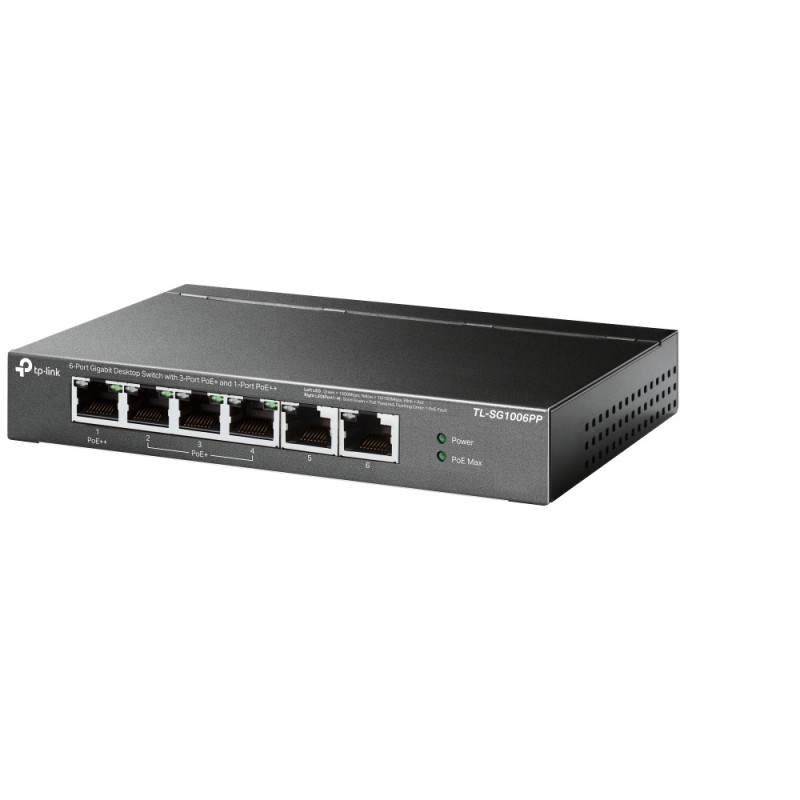 TP-Link TL-SG1006PP switch di rete Non gestito Gigabit Ethernet (10 100 1000) Supporto Power over Ethernet (PoE) Grigio