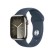 Apple Watch Series 9 GPS + Cellular Cassa 41mm in Acciaio inossidabile con Cinturino Sport Blu Tempesta - M L