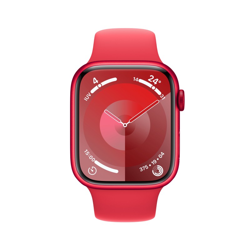 Apple Watch Series 9 GPS + Cellular Cassa 45m in Alluminio (PRODUCT)RED con Cinturino Sport Band (PRODUCT)RED - S M