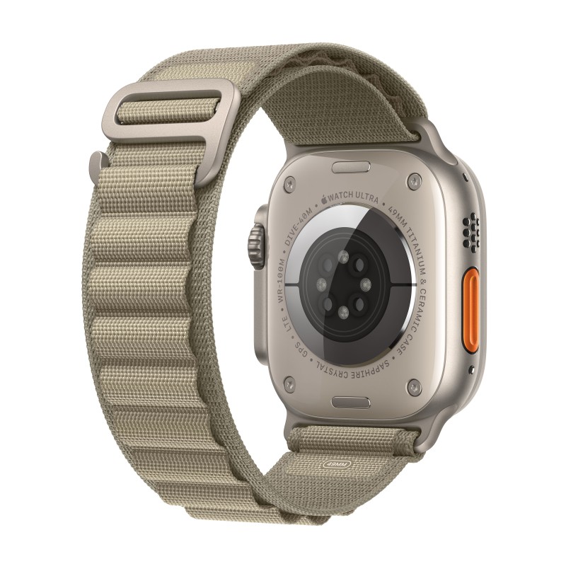 Apple Watch Ultra 2 GPS + Cellular, Cassa 49m in Titanio con Olive Alpine Loop - Small