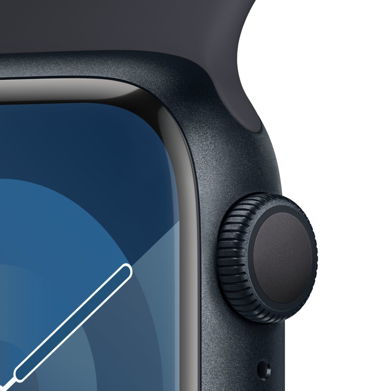 Apple Watch Series 9 GPS Cassa 41mm in Alluminio Mezzanotte con Cinturino Sport Mezzanotte - S M