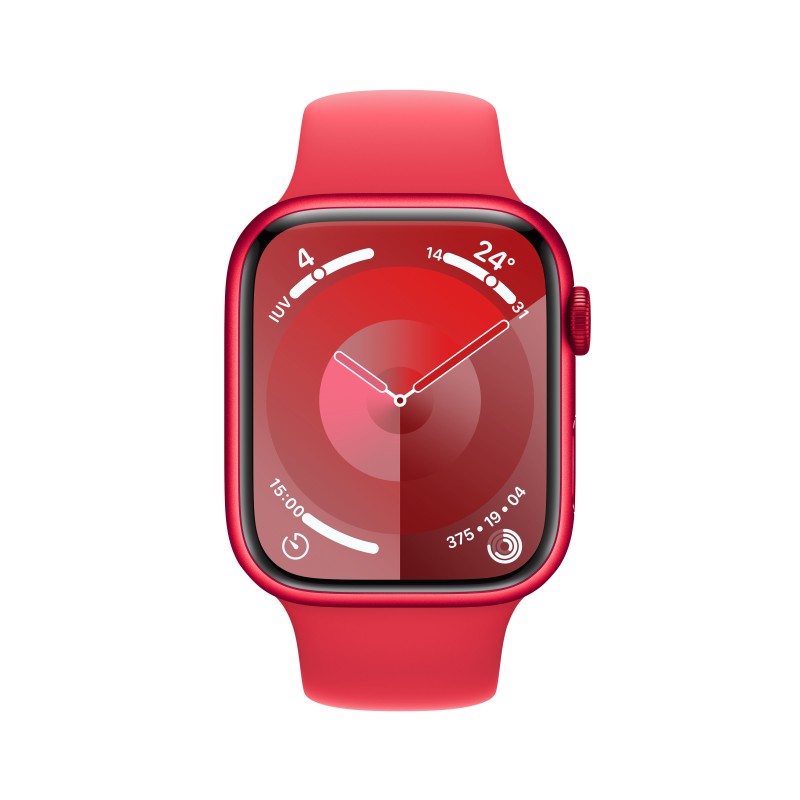 Apple Watch Series 9 GPS Cassa 45m in Alluminio (PRODUCT)RED con Cinturino Sport Band (PRODUCT)RED - S M