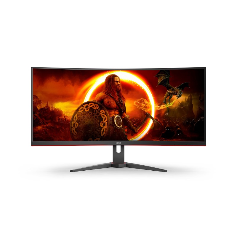 AOC G2 CU34G2XE BK LED display 86,4 cm (34") 3440 x 1440 Pixel Wide Quad HD LCD Nero, Rosso