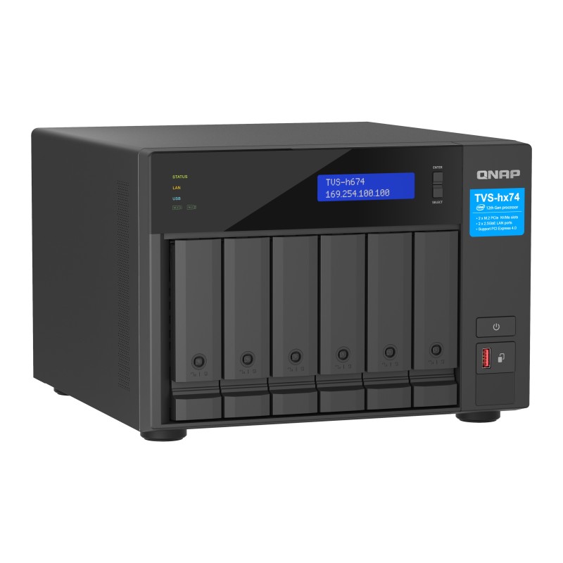 QNAP TVS-H674T-I5-32G server NAS e di archiviazione Tower Collegamento ethernet LAN Nero i5-12400