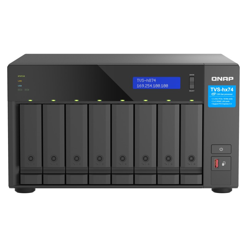 QNAP TVS-H874T-I7-32G server NAS e di archiviazione Tower Collegamento ethernet LAN Nero