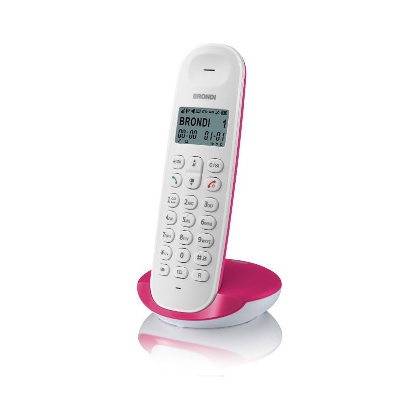 Brondi Lotus Telefono DECT Magenta, Bianco