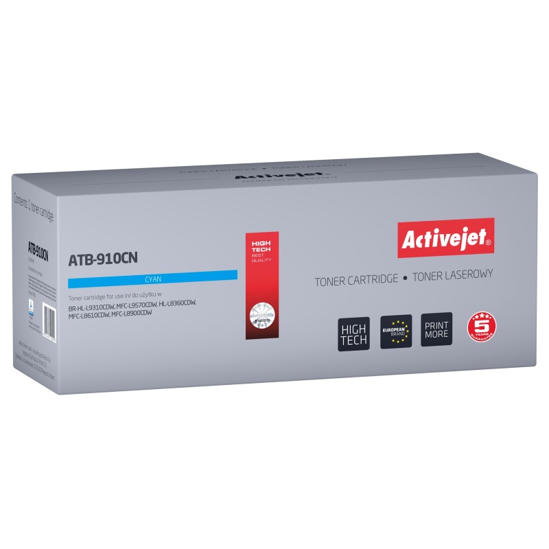 Activejet ATB-910CN (toner sostitutivo Brother TN-910C Supremo 9000 pagine blu)