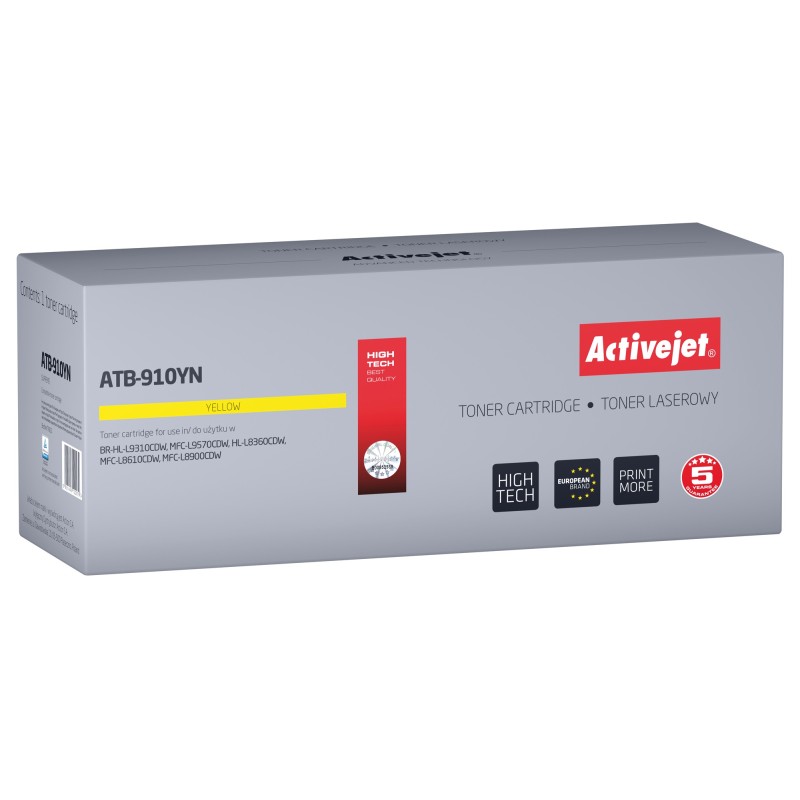 Activejet ATB-910YN (toner sostitutivo Brother TN-910Y Supremo 9000 pagine giallo)