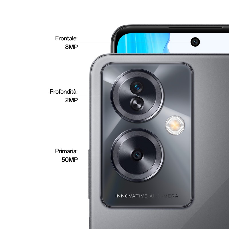 OPPO A79 5G Smartphone, AI Doppia fotocamera 50+2MP, Selfie 8MP, Display 6.72” 90HZ LCD FHD+, 5000mAh, RAM 8(Esp