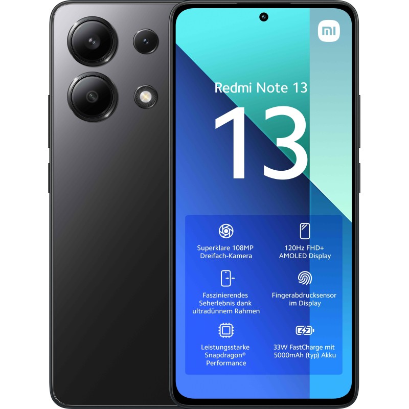 Xiaomi Redmi Note 13 16,9 cm (6.67") Dual SIM ibrida Android 13 4G USB tipo-C 6 GB 128 GB 5000 mAh Nero