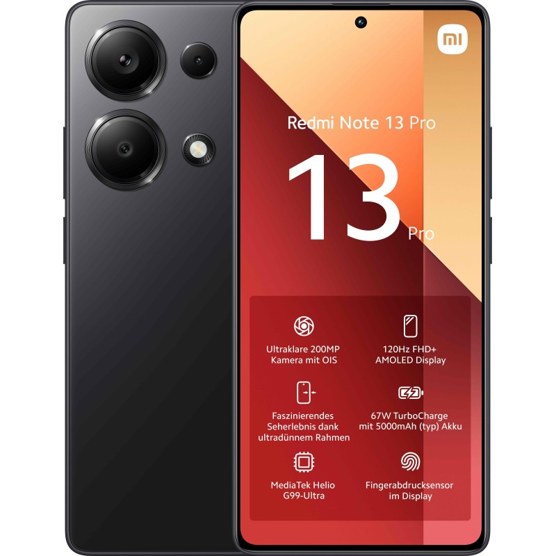 Xiaomi Redmi Note 13 Pro 16,9 cm (6.67") Dual SIM ibrida Android 13 4G USB tipo-C 8 GB 256 GB 5000 mAh Nero