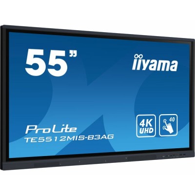 iiyama TE5512MIS-B3AG visualizzatore di messaggi Design chiosco 139,7 cm (55") LCD Wi-Fi 400 cd m² 4K Ultra HD Nero Touch