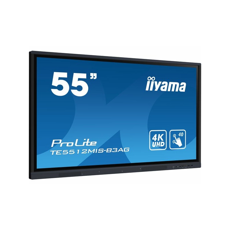 iiyama TE5512MIS-B3AG visualizzatore di messaggi Design chiosco 139,7 cm (55") LCD Wi-Fi 400 cd m² 4K Ultra HD Nero Touch