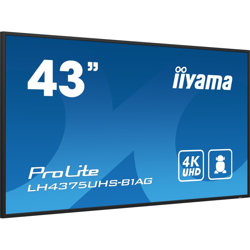 iiyama ProLite Pannello piatto per segnaletica digitale 108 cm (42.5") LCD Wi-Fi 500 cd m² 4K Ultra HD Nero Processore