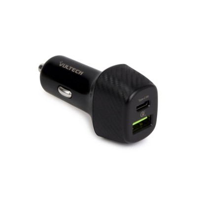 Vultech Caricatore Da auto doppia uscita USB Quick Charge 3.0 (18W) + Type-C (27W) Power Delivery 45W