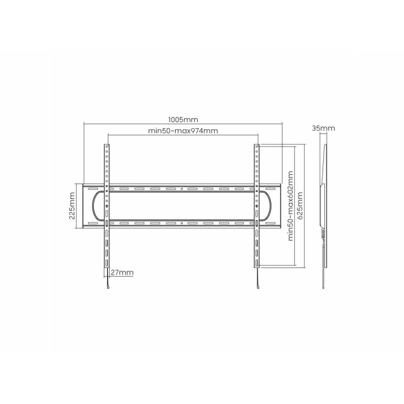 VALUE 17.99.1226 Supporto TV a parete 3,05 m (120") Nero