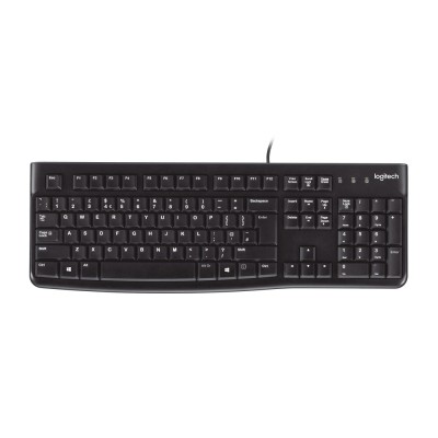 Logitech K120 Corded Keyboard tastiera USB QWERTY US International Nero