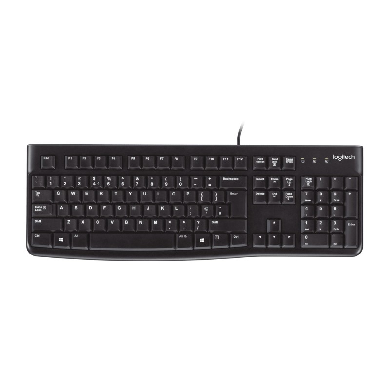 Logitech K120 Corded Keyboard tastiera USB QWERTY US International Nero