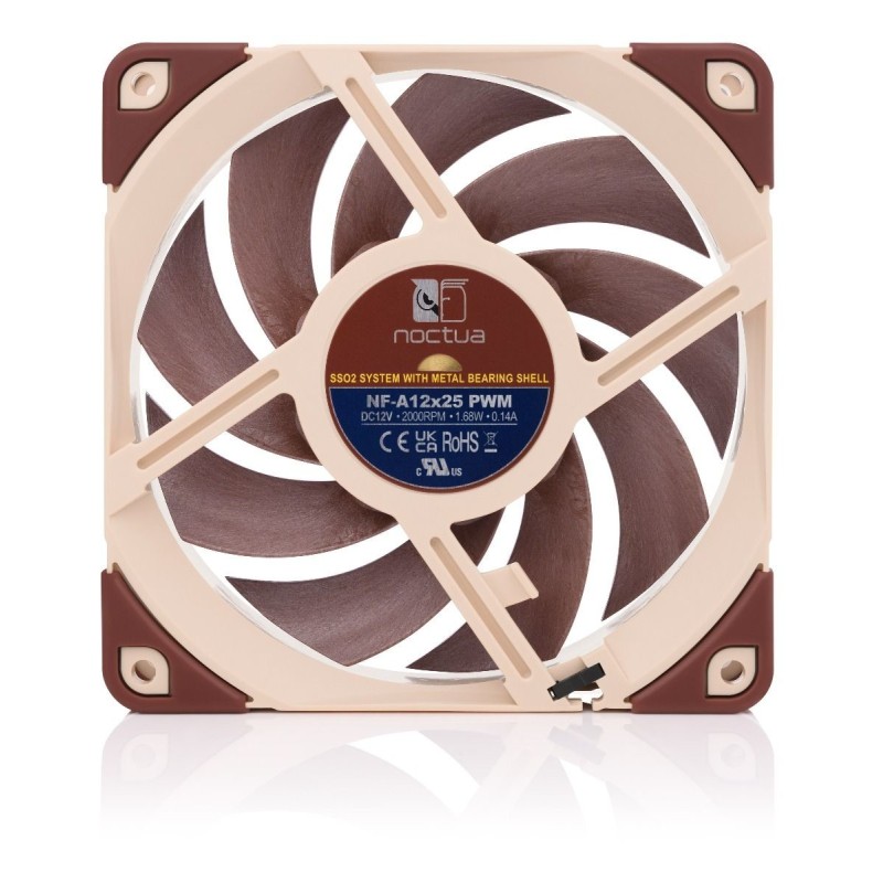 Noctua NF A12x25 PWM Case per computer Ventilatore 12 cm Beige, Rosso