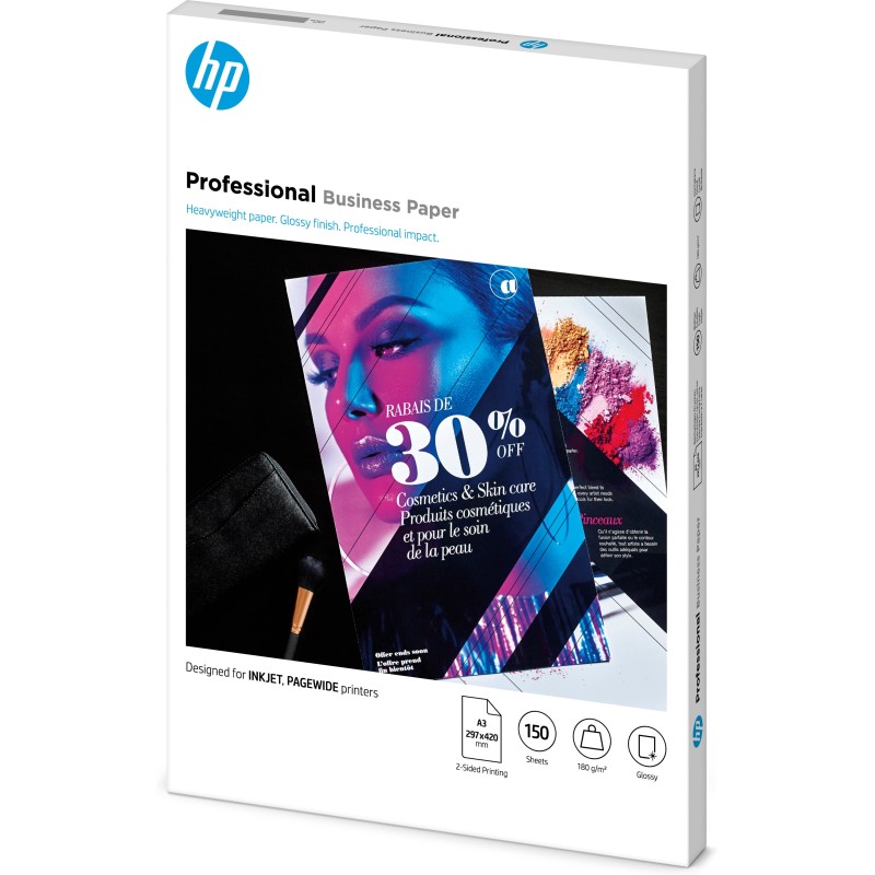 HP Carta lucida Professional Business, 180 g m2, A3 (297 x 420 mm), 150 fogli