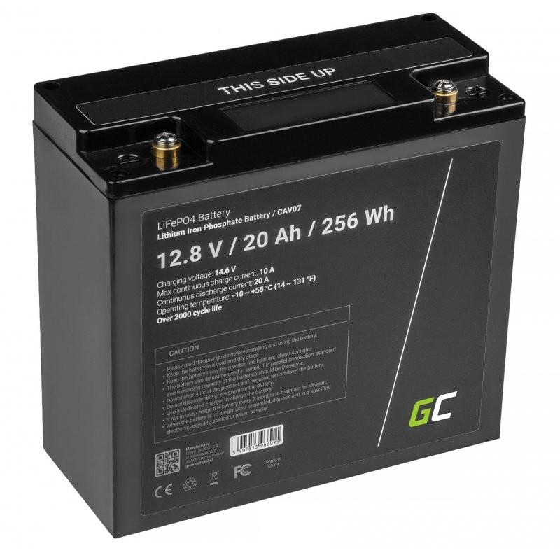 Green Cell CAV07 batteria per veicolo Litio Ferro Fosfato (LiFePo4) 20 Ah 12,8 V Nautica Tempo libero