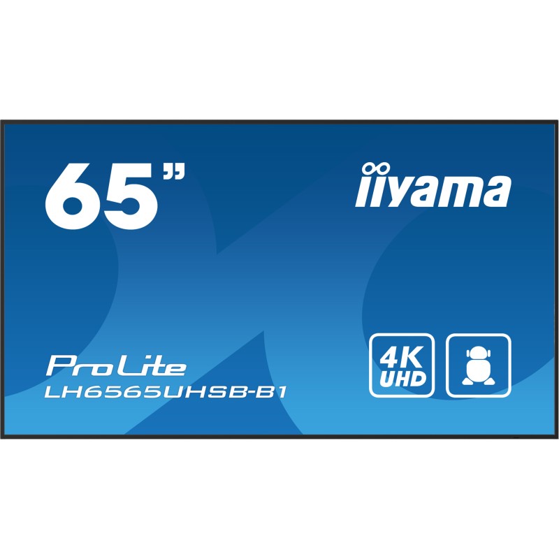 iiyama LH6565UHSB-B1 visualizzatore di messaggi Design chiosco 163,8 cm (64.5") LED Wi-Fi 800 cd m² 4K Ultra HD Nero Processore