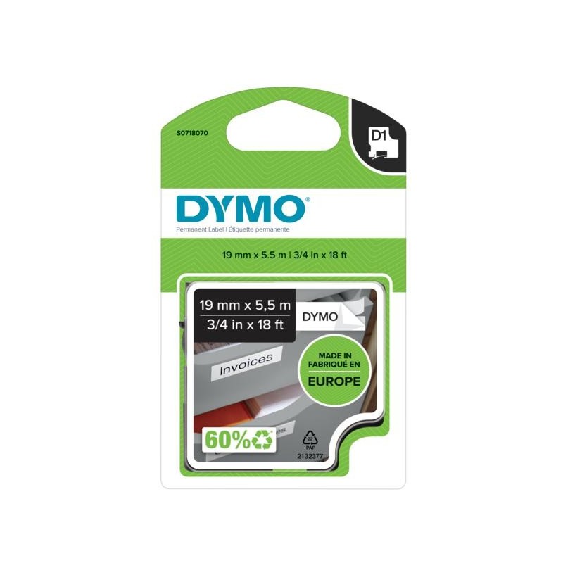 DYMO D1 - Durable Etichette - Nero su bianco - 19mm x 5.5m