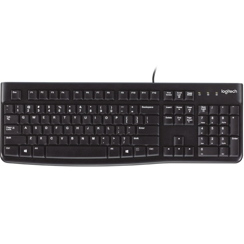 Logitech K120 Corded Keyboard tastiera USB QWERTY Inglese UK Nero