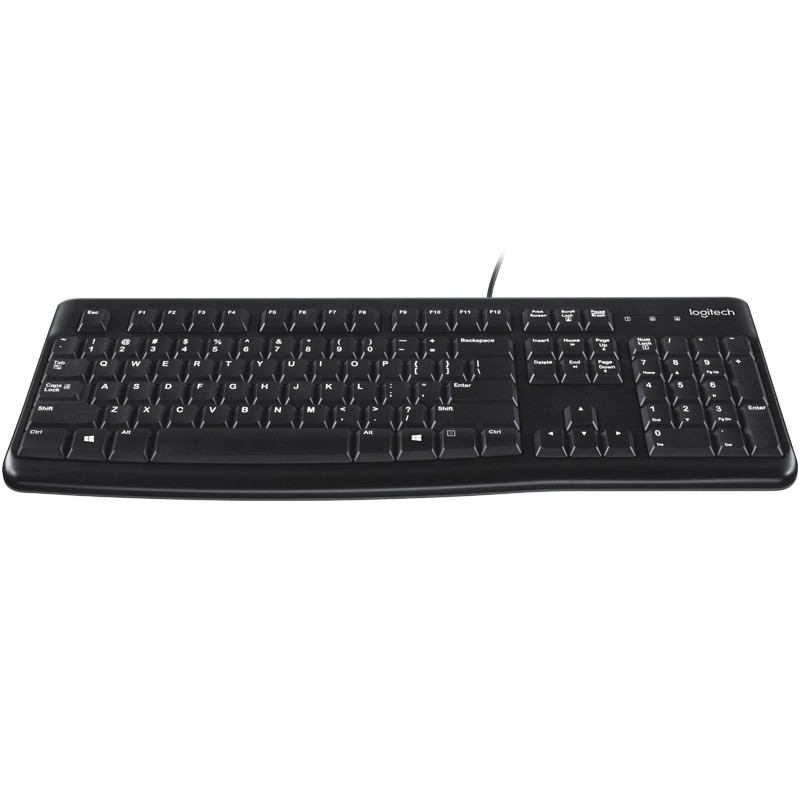 Logitech K120 Corded Keyboard tastiera USB QWERTY Inglese UK Nero