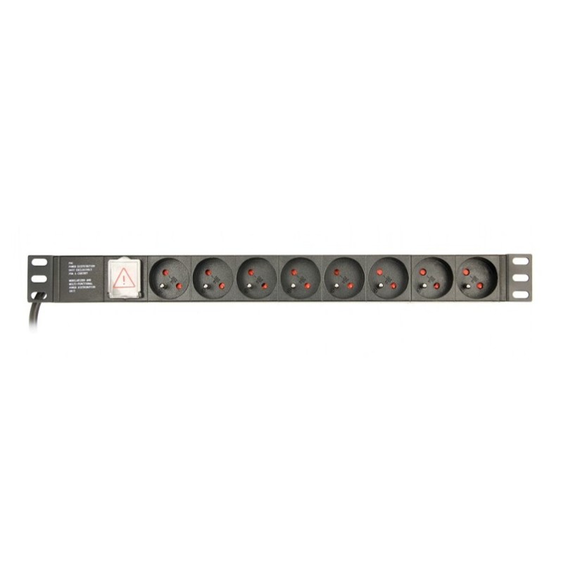 Gembird EG-PDU-014-FC14 unità di distribuzione dell'energia (PDU) 8 presa(e) AC 1U Nero