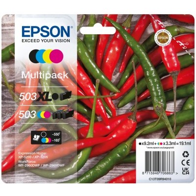 Epson 503 XL cartuccia d'inchiostro 4 pz Originale Resa elevata (XL) Nero, Ciano, Magenta, Giallo
