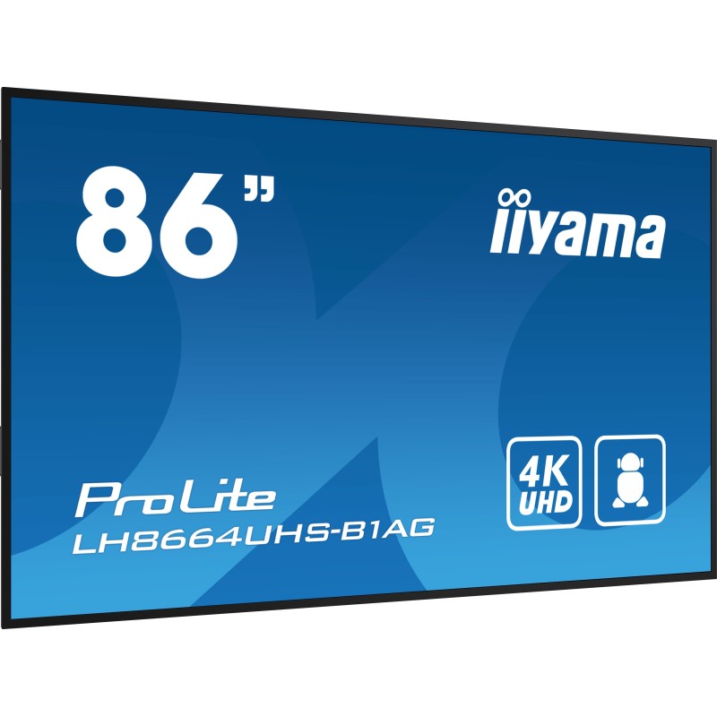 iiyama LH8664UHS-B1AG visualizzatore di messaggi Pannello A digitale 2,18 m (86") LED Wi-Fi 500 cd m² 4K Ultra HD Nero