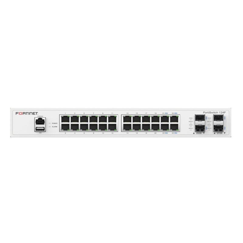 Fortinet FS-124F switch di rete Gestito L2 Gigabit Ethernet (10 100 1000) 1U Bianco