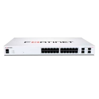 Fortinet FS-124F-POE switch di rete Gigabit Ethernet (10 100 1000) Supporto Power over Ethernet (PoE) 1U Bianco