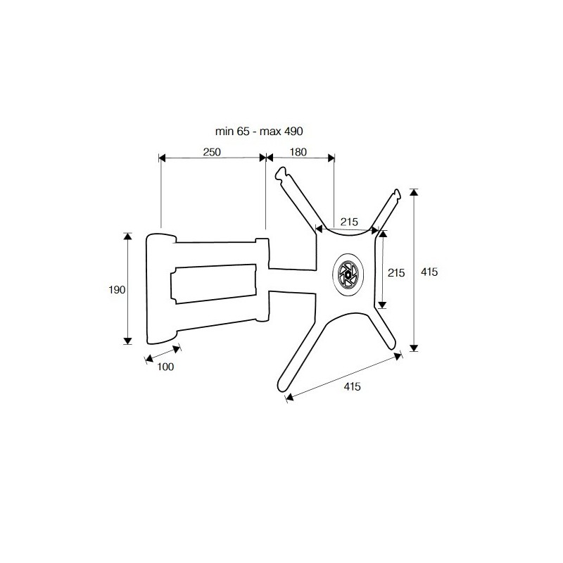 ITB OM06183 Supporto TV a parete 142,2 cm (56") Nero