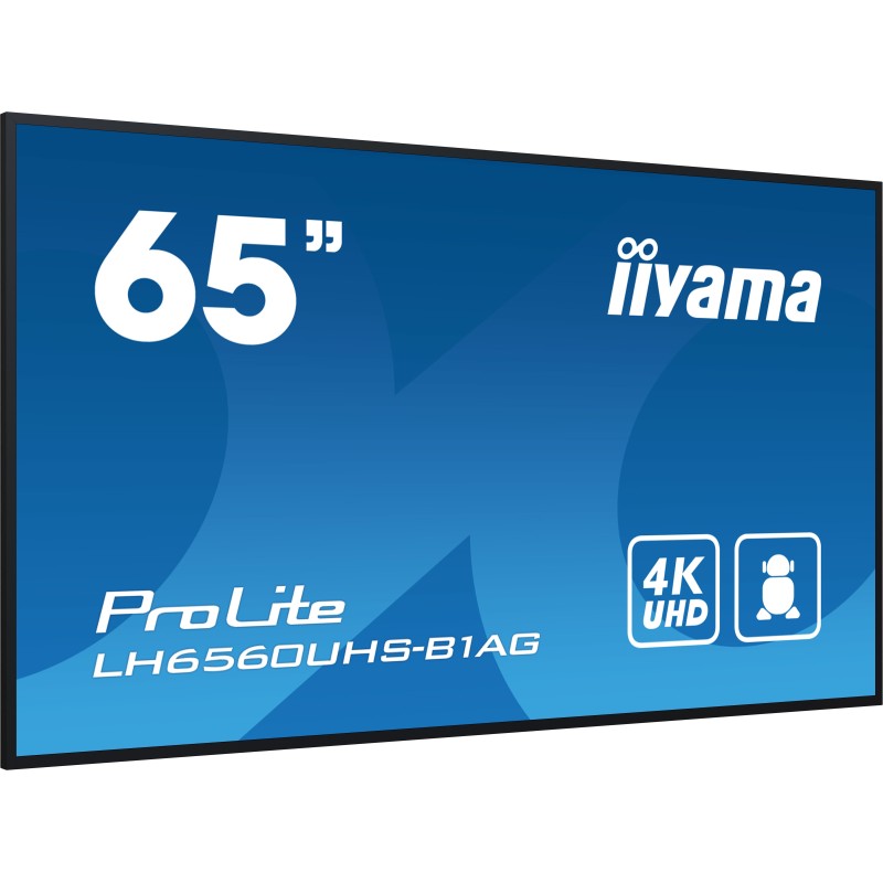 iiyama LH6560UHS-B1AG visualizzatore di messaggi Pannello A digitale 165,1 cm (65") LED Wi-Fi 500 cd m² 4K Ultra HD Nero