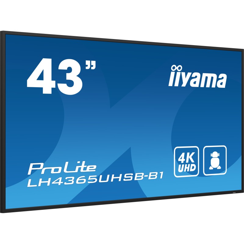 iiyama LH4365UHSB-B1 visualizzatore di messaggi Design chiosco 108 cm (42.5") LED Wi-Fi 800 cd m² 4K Ultra HD Nero Processore