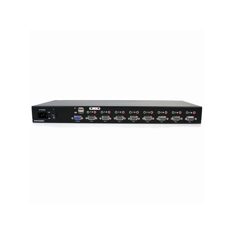 StarTech.com Switch KVM VGA USB a 8 porte montabile su rack con audio (cavi audio inclusi)